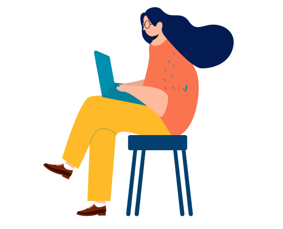 Image of a woman with a laptop